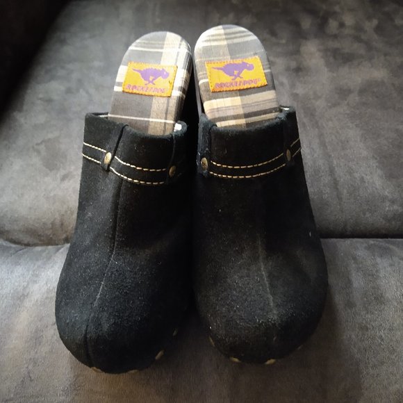 Rocket Dog Shoes - ROCKET DOG - BLACK CLOGS - SIZE 8